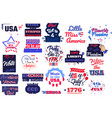 collection 4th july phrases slogans vector image