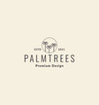 hipster lines palm tree circle logo symbol icon vector image