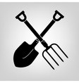 shovel and pitchfork icon vector image vector image