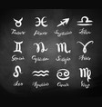 chalk drawn collection of zodiac signs vector image