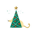 cute funny mouse for chinese new year vector image
