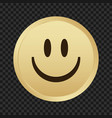 gold coin emoji happy face vector image vector image