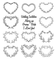 hand drawn wreaths in heart vector image