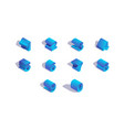 isometric numbers collection in blue color vector image