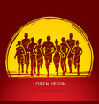marathon runners vector image vector image