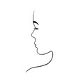 portrait a beautiful woman in profile vector image vector image