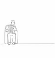 single continuous line drawing businessman vector image vector image