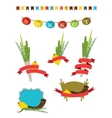 sukkot collection - four symbols of jewish vector image