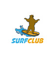 surf bear t-shirt apparel print fashion design vector image vector image