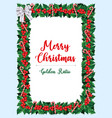 watercolor golden ratio holly christmas frame vector image