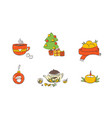 collection of christmas decorations holiday gifts vector image vector image