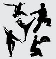kung fu martial art sport silhouette vector image vector image