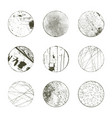thin grunge circle stamp collection vector image