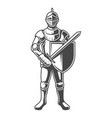 vintage monochrome brave knight vector image