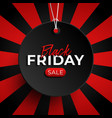 black friday sale tag circle banner and rope vector image vector image