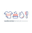 washing clothes laundry mono line icon t-shirt vector image