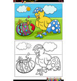 cartoon easter chick hatched from egg coloring vector image vector image