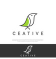 little bird logo design in line styleflorist can vector image vector image
