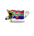 singing flag south africa isolated with mascot vector image