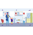 child visits pediatrician doctor for vaccination vector image vector image