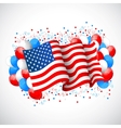 colorful balloon with american flag vector image
