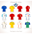 france euro 2016 apparel icons vector image vector image