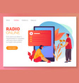 online radio and streaming music website banner vector image