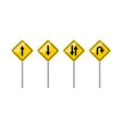 road sign warning curves and turns vector image