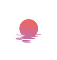 sunset logo icon sea gulf coast vector image
