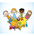 announcement school with children back vector image vector image