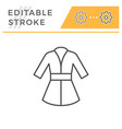 bathrobe editable stroke line icon vector image vector image