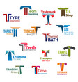 business icons letter t corporate identity vector image