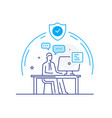 businessman working remotely isolation vector image vector image