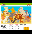 counting cartoon cats and dogs educational game vector image