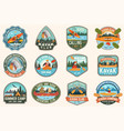 set canoe and kayak club badges concept vector image vector image