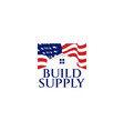 simple america flag house property logo design vector image