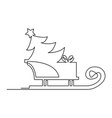sleigh with presents and christmas tree vector image