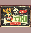 tiki bar inscription sign design vector image vector image
