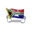 angry flag south africa isolated with mascot vector image