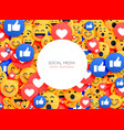 emoji background smiley icons for social media vector image