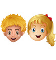 head of boy and girl vector image