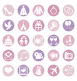 set color wedding icons vector image