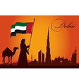 dubai city skyline silhouette background vector image