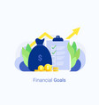 financial goals and success concept vector image
