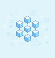 flat linear in blue colors - blockchain vector image