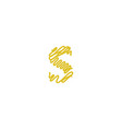 initial letter s scribble gold logo vector image