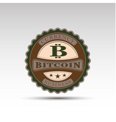 Retro badge with bit coin symbol Royalty Free Vector Image