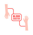 blood donation with simple hands vector image