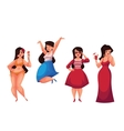 cute curvy overweight girl in bikini casual vector image