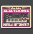 synthesizer retro electronic musical instrument vector image vector image